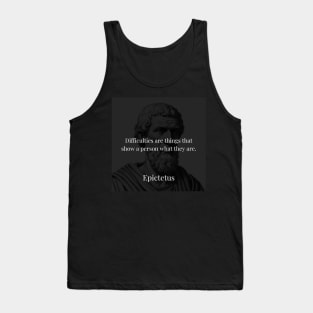 Epictetus's Perspective: Difficulties as Mirrors of Self-Discovery Tank Top